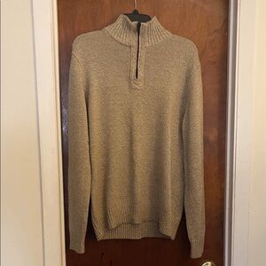 American Eagle Outfitters Men's Beige Zip-Up Sweater